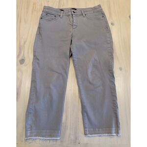NYDJ Womens Gray Lift Tuck Technology Raw Hem Capri Jeans Size 12‎ MCF02132